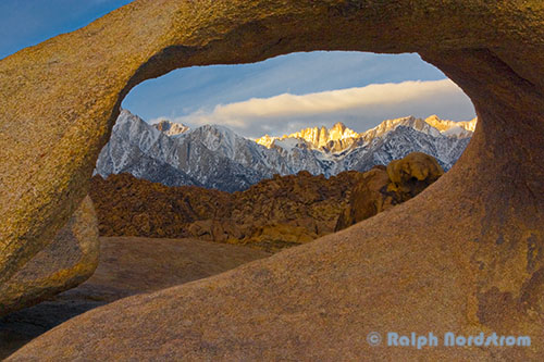 Mt Whitney through an Arch, Eastern Sierra, California